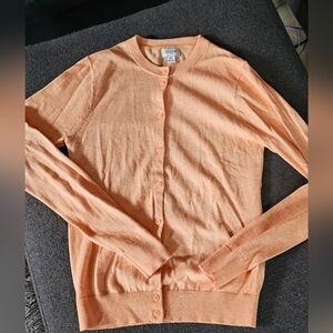 J. Crew Factory Women's Orange Classic Cardigan Sweater